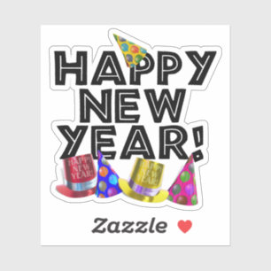 Sticker  Chapeaux de Fête Bonne Année 