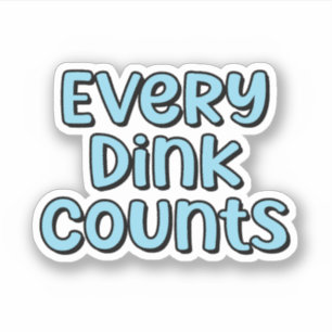 Sticker Chaque Dink compte Blue Retro Pickleball Texte