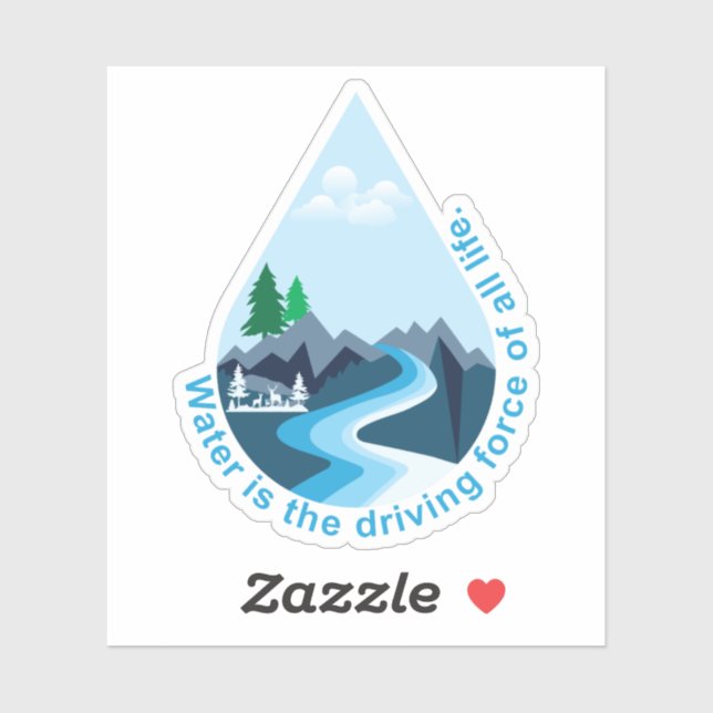 Sticker Chaque goutte compte ou protège notre eau (Feuille)