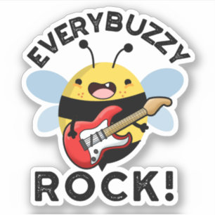 Sticker Chaque Rock Buzzy Funny Musique Bee Pun