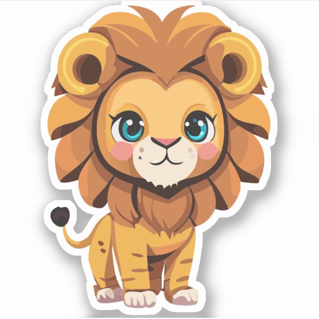 Sticker Characteur de caricature au lion (Devant)