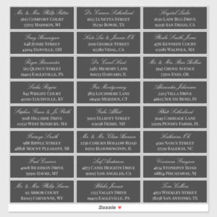 Sticker Charcoal Elegant Script 24 Mariage Adresse d'hôte