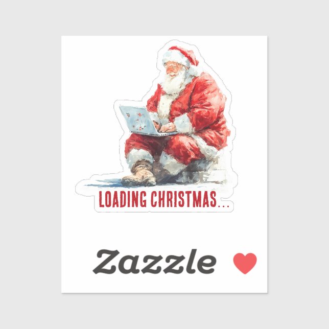 Sticker Chargement Noël amusant Père Noël Design (Feuille)
