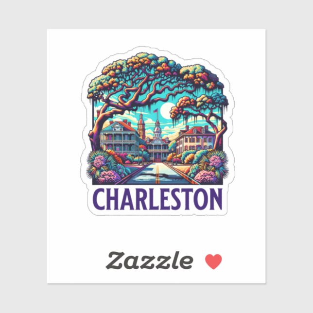 Sticker Charleston City South Carolina USA (Feuille)