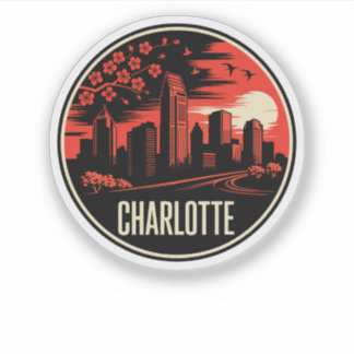 Sticker Charlotte City Caroline du Nord USA