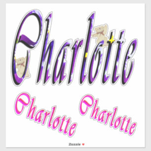 Sticker Charlotte Name Logos,