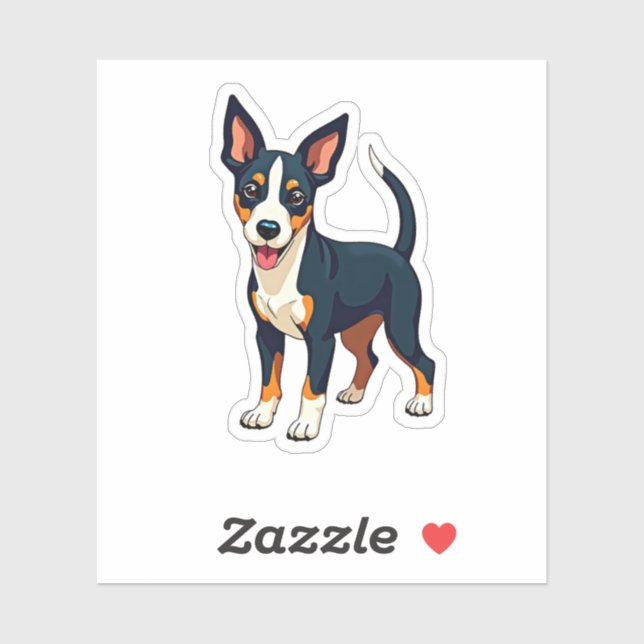 Sticker Charme Cubisme Manchester Terrier Pup, Petit (Feuille)