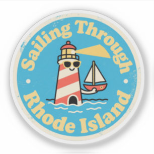 Sticker Charme de l'Ocean State_ Phare de Rhode Island Vin