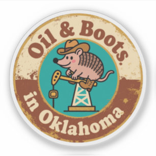 Sticker Charme occidental excentrique_ Tatou de cow-boy d'