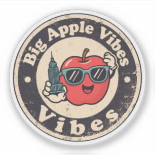 Sticker Charme Urbain _ Style Vintage Pomme de New York