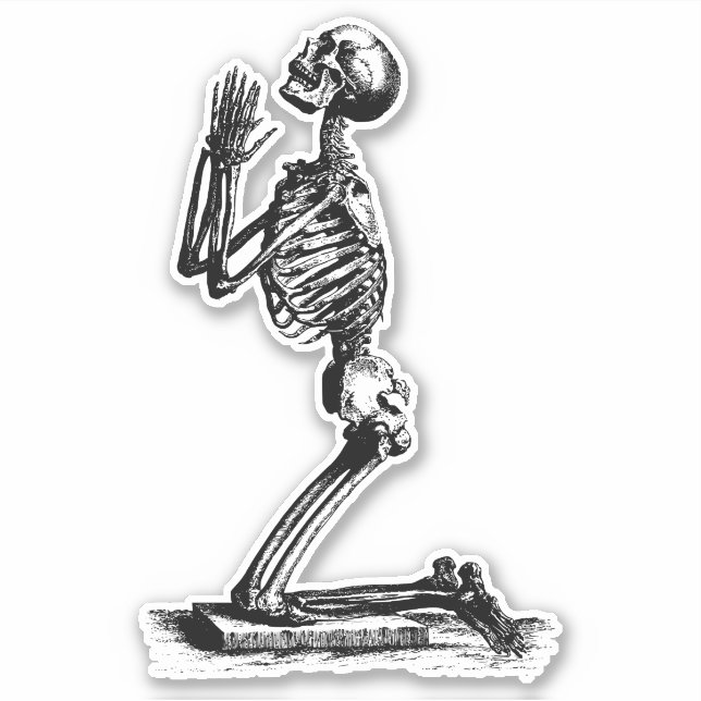 Sticker Charme Vintage - Prier Squelette (Devant)