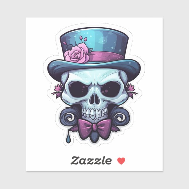 Sticker Charming Skull" (Feuille)