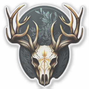 Sticker Chasse au crâne de cerf Gros Antlers