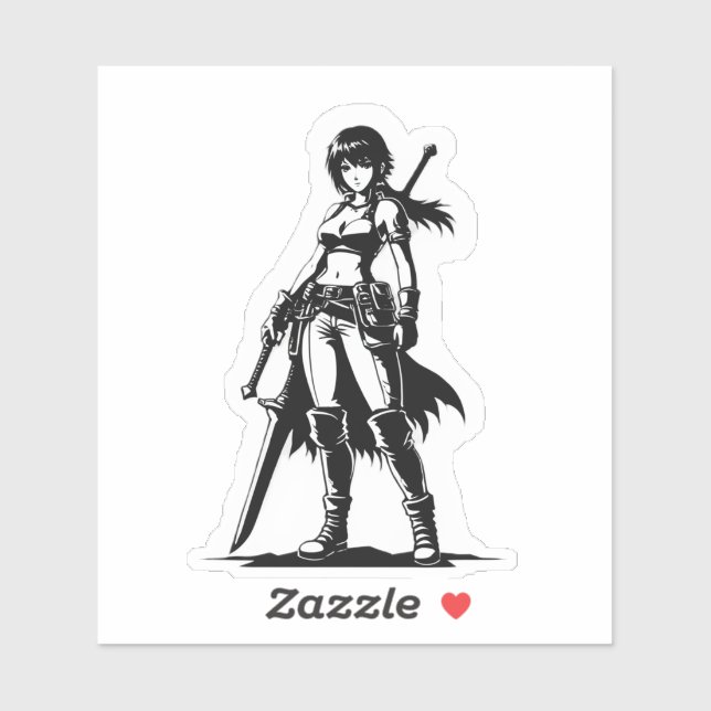 Sticker chasseur mystique fille du Nord5 (Feuille)