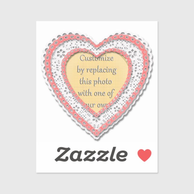Sticker Châssis de Coeur Rose Laced Saint-Valentin (Feuille)