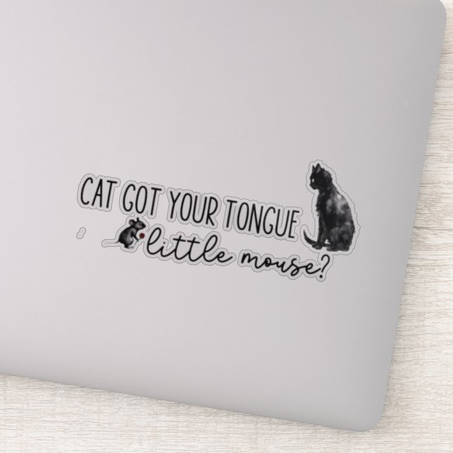 Sticker Chat a eu votre petite souris de langue, hanter l' (Détail)