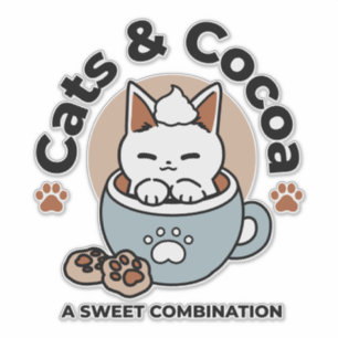 Sticker Chat adorable en Mug Conception de vacances - Chat