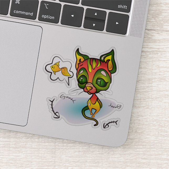 Sticker Chat affamé (Détail)