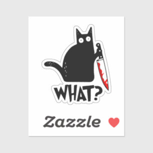 Sticker Chat assassin avec couteau