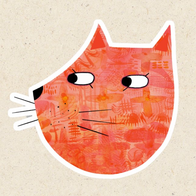 Sticker Chat au gingembre orange (Orange ginger cat fun sticker)