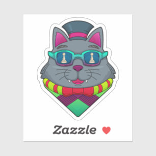 Sticker Chat aux échecs avec pièce d'échecs Pawn