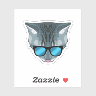 Sticker Chat avec lunettes de soleil