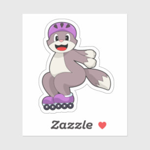 Sticker Chat avec roulettes