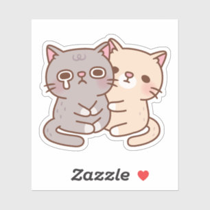 Sticker Chat Beige Cat Hugues Pleurant Chat Gris