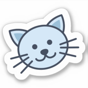 Sticker Chat bleu mignon