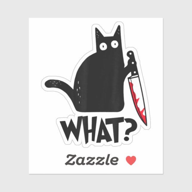 Sticker Chat Ce Chat Noir Drôle Chemise Meurtre Chat Avec (Feuille)