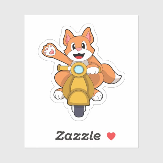 Sticker Chat comme Biker avec Scooter.PNG (Feuille)