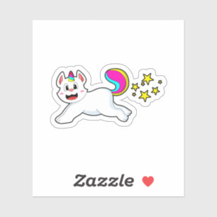 Sticker Chat comme licorne