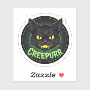 Sticker Chat Creepurr - Halloween Éffrayant Fang Chat