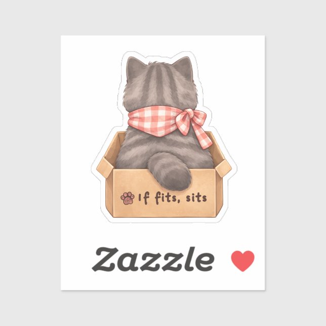 Sticker Chat dans la boîte (Feuille)