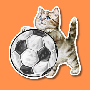 Sticker Chat de football étanche