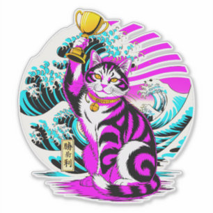 Sticker Chat de la Victoire Chanceux - Charme de Bonne Ch