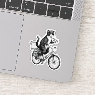 Sticker Chat de livraison de pizza rétro 