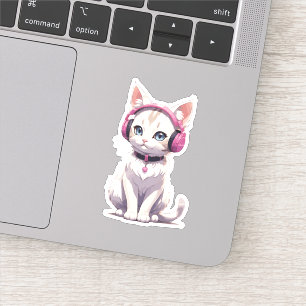 Sticker Chat de style dans les tendances des écouteurs