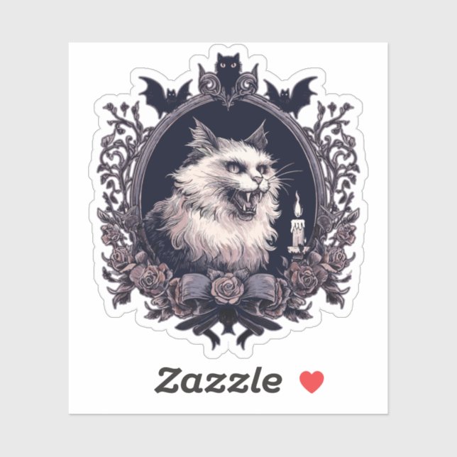 Sticker Chat d'Halloween (Feuille)