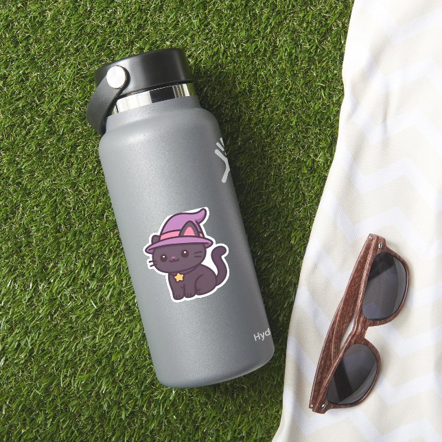 Sticker Chat en sorcière Kawaii en T-shirt classique Casqu (HydroFlask Insitu)