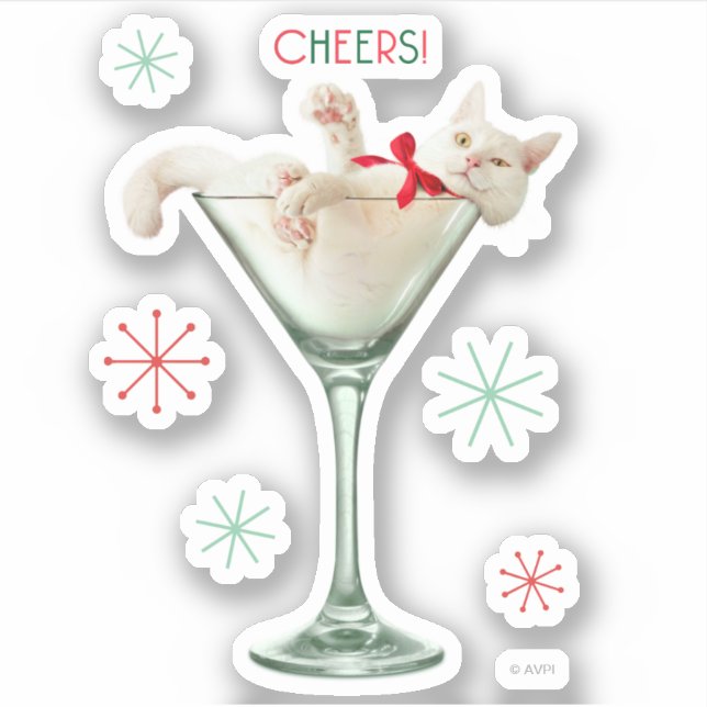 Sticker Chat en verre Martini (Devant)