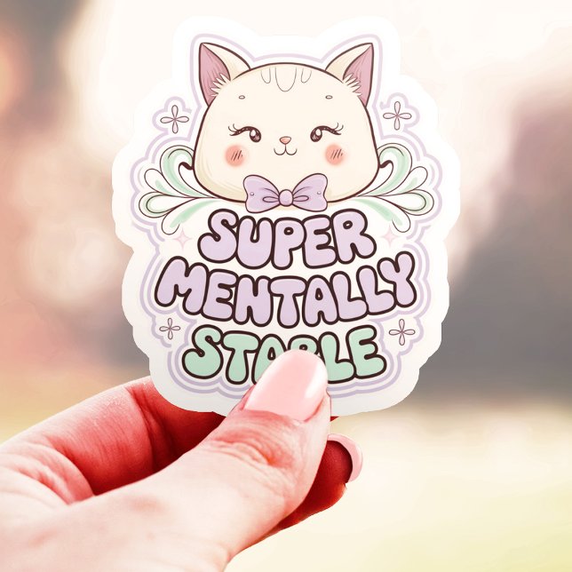 Sticker Chat en vinyle super mentalement stable adorable (Créateur téléchargé)