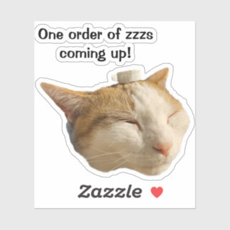 Sticker Chat endormi sur le lieu de travail