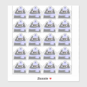 Sticker Chat gris mignon