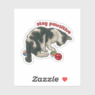 Sticker Chat Jouant avec des BILLES, Restez Pawsitifs, Jeu