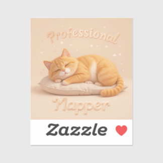 Sticker Chat Napping Professionnel Vinyle Mignon Chat Endo