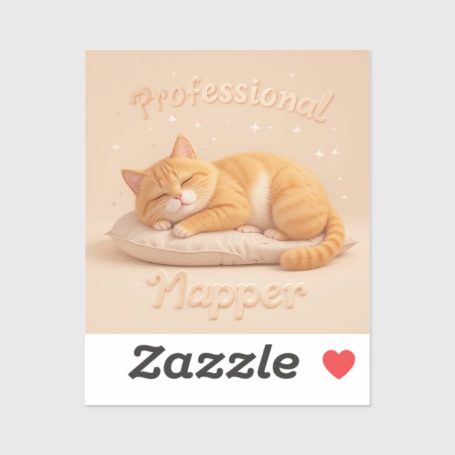Sticker Chat Napping Professionnel Vinyle Mignon Chat Endo (Feuille)