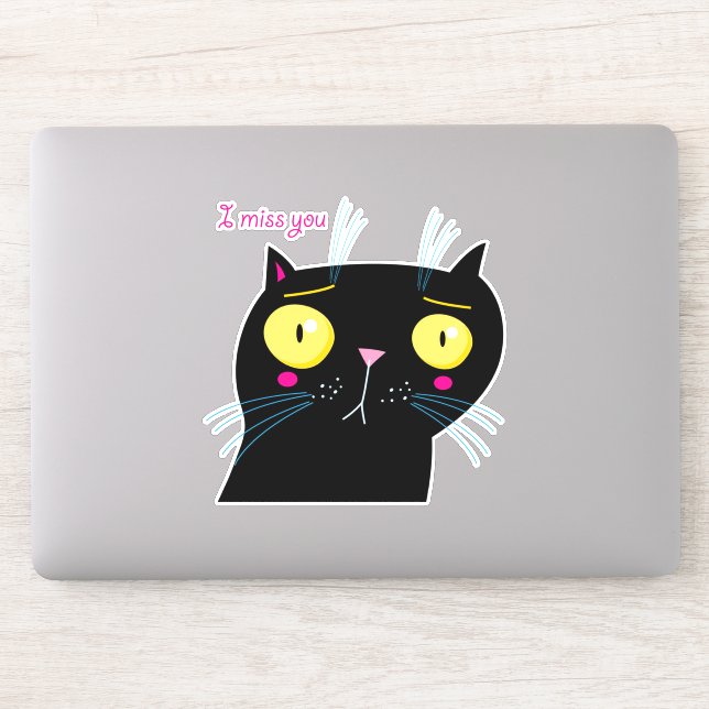 Sticker chat noir (Ordinateur)