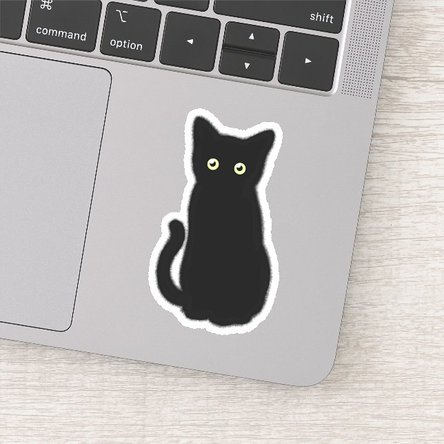 Sticker Chat noir, chaton mignon, plaisir spottaculaire (Détail)