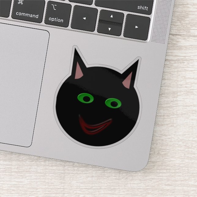 Sticker Chat noir d'Halloween en forme (Détail)